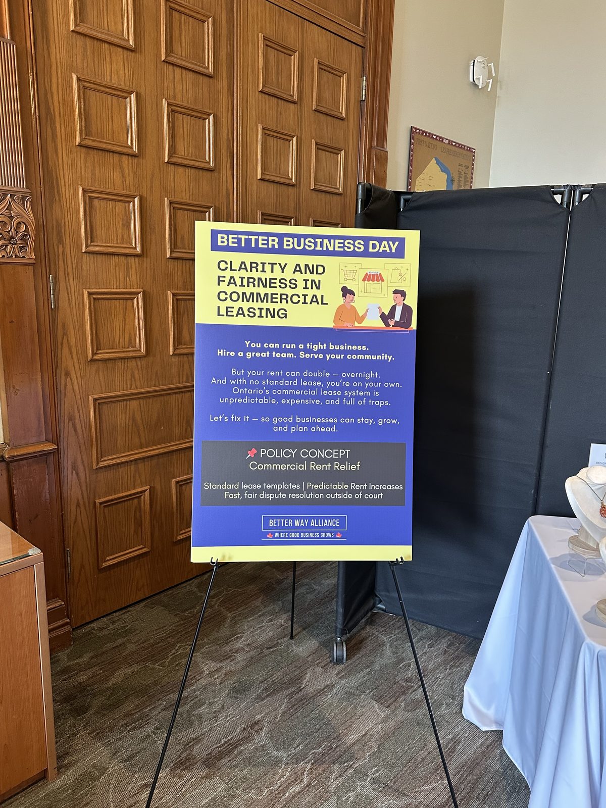 A Better Business Day policy display on commercial rent relief