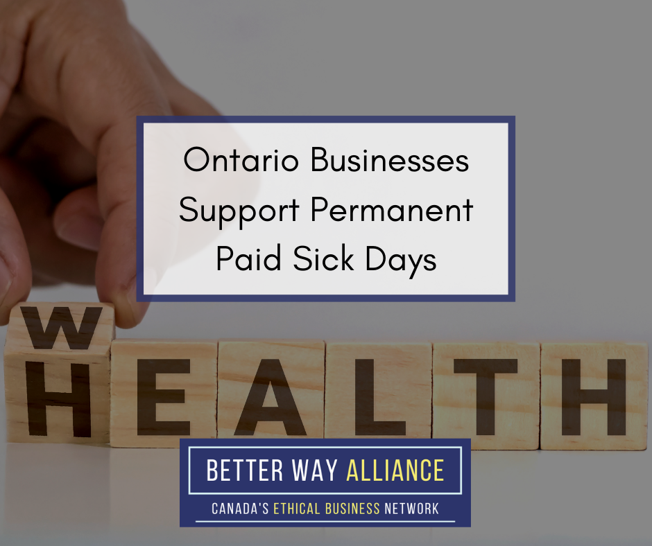 Ontario Businesses Support Permanent Paid Sick Days BWA