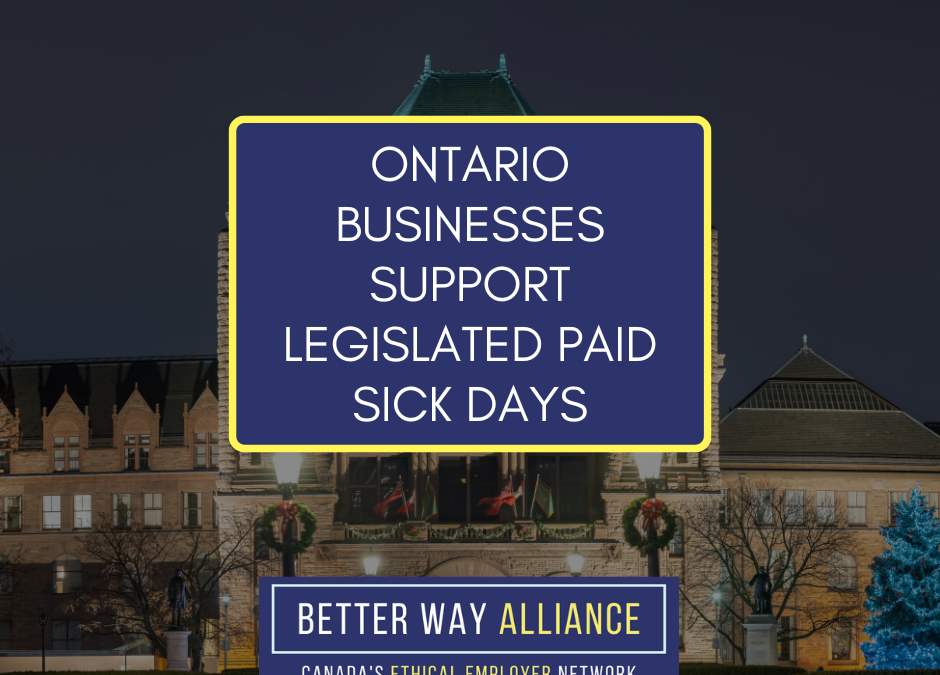 Ontario Businesses Support Legislated Paid Sick Days