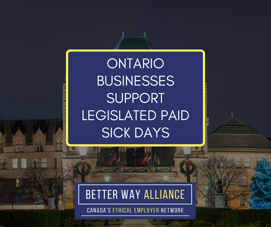 Ontario Businesses Support Legislated Paid Sick Days Better Way Alliance